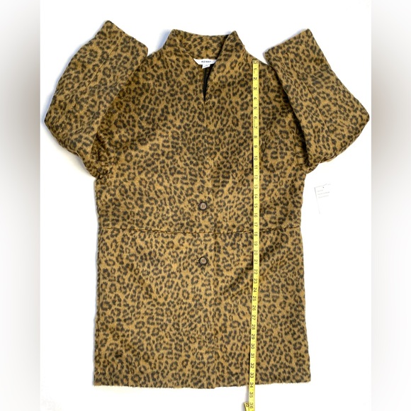 Old Navy Women's Brown Leopard Animal Print Long-Line Cardigan Coat Size M NWT - Picture 6 of 10